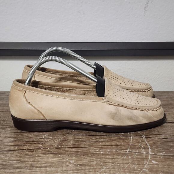SAS Savvy Women's Tri Pad Soft Leather Loafer Slip-On Shoes Size 9.5 Beige - Picture 3 of 9